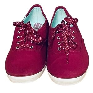 NA XXXX ???? Burgundy (Dark Red) Sneakers Shoes burgundy & white polka dot